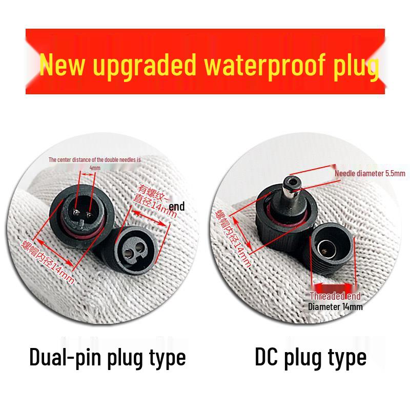 10-20m Waterproof Solar Floodlight Streetlight Extension Cord with DC Male-Female Double Pin Sockets