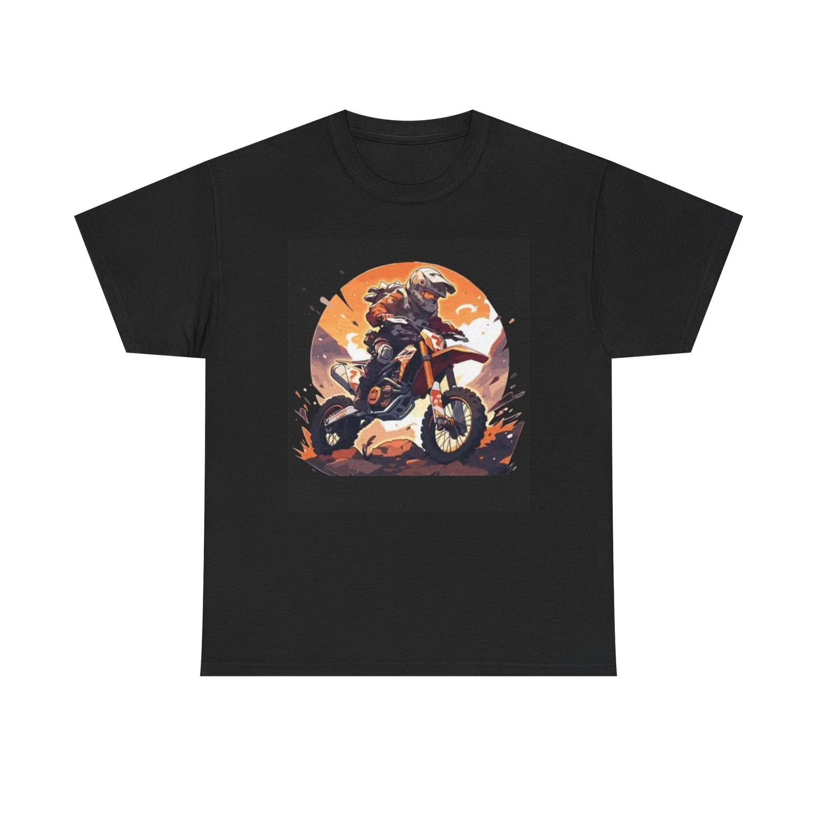

Dirt Bike Graphic T Shirt Outdoors Riding Black Unisex Heavy Cotton Tee S