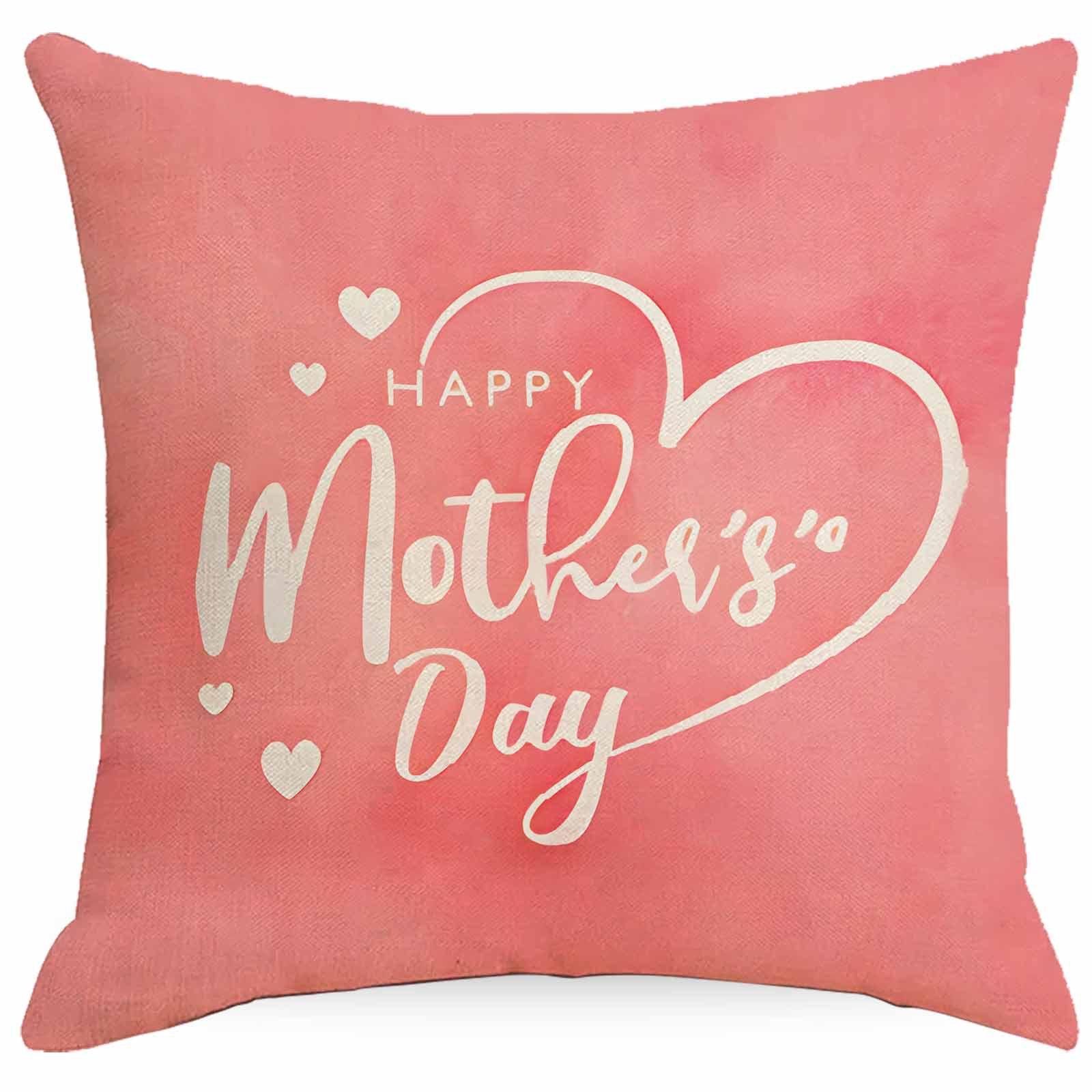 

New Mother s Day Line Pillow Case Home Sofa Pillow Ornaments Car Office Waist Rest Cushion 45 * 45Cm linen single-sided without core