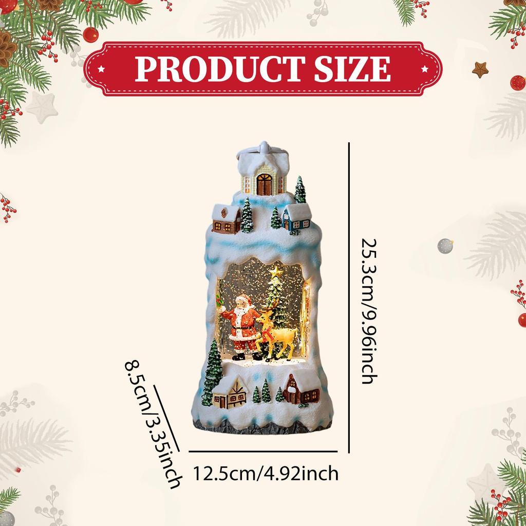 Christmas Snow Globe Decoration Lighted Santa Musical Box Night Lamp for