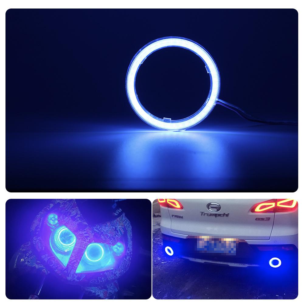 1Pair COB Angel Eyes Halo Rings For LED Car Motorcycle Scooter Headlights 12V With Cover