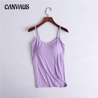 Canotta da donna in modal con canotta imbottita senza coppe in acciaio, un body, intimo, yoga, sport, maglietta