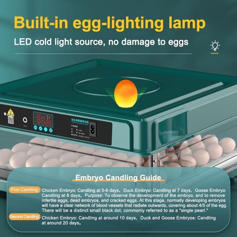 12/24/48/64/130 Eggs Automatic Incubator Thermostatic Chicken Hatching Machine Multifunctional Farm Egg Hatcher