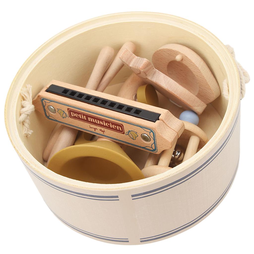 Kids Musical Instruments Simulation Early Education Drum Wood Stick Handbell Trumpet Castanet