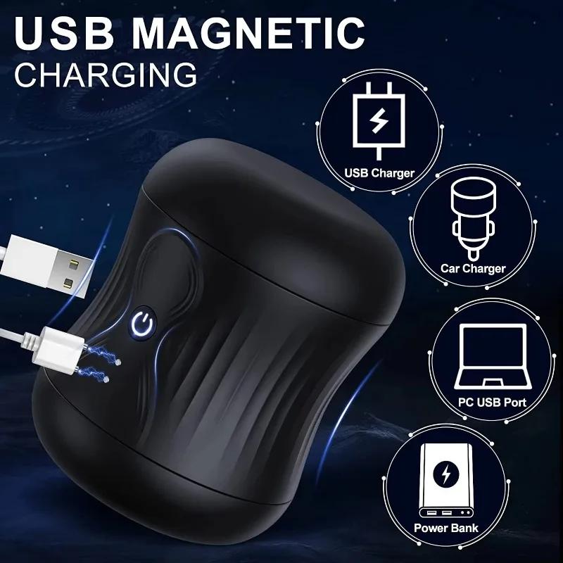 Male Piston Retractable Rotating Masturbator Penis Massage Powerful Vibrator Realistic Vagina Blowjob Male Adult Products