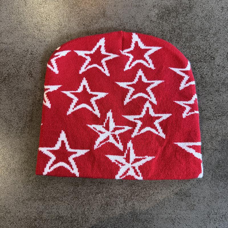 Star Pattern Fashion Women Casual Warm Knitted Hat For Autumn Winter And