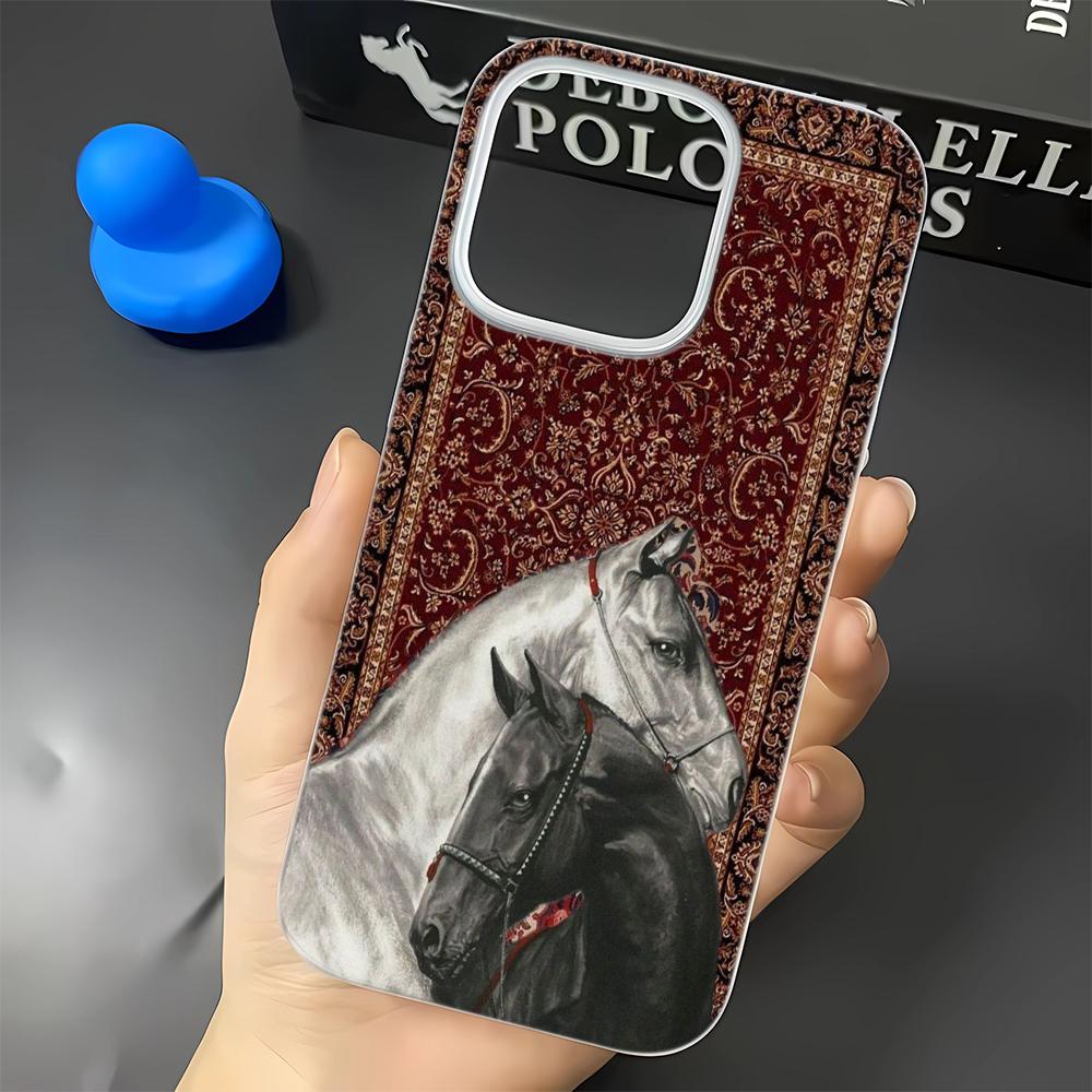 Black And White Horse Couple Phone Case For IPhone 17 Air 16 Pro Max 15 14 13 12 11 17 16 Case For IPhone 15 14 13 12 11 Plus