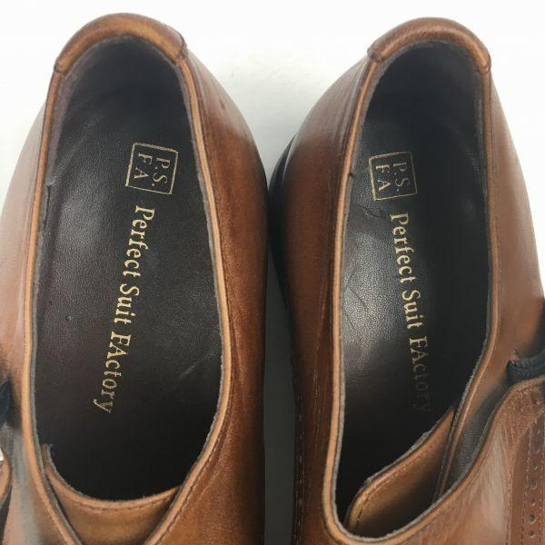 Perfect Suit Factory Feito no Japão Sapatos de Negócios Double Monk Strap Marrom Tamanho 25.5(USADO)