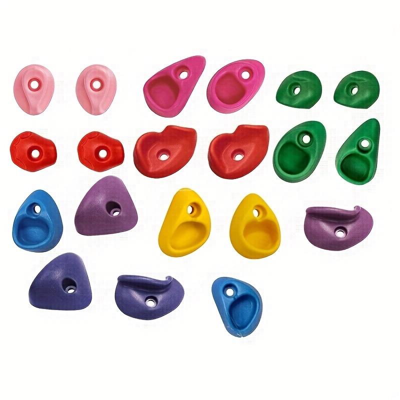 20 Rock Climbing Wall Kit with Colorful Hand Foot Grips Durable PE Material Sturdy Up Includes Installation Hardware for Indoor