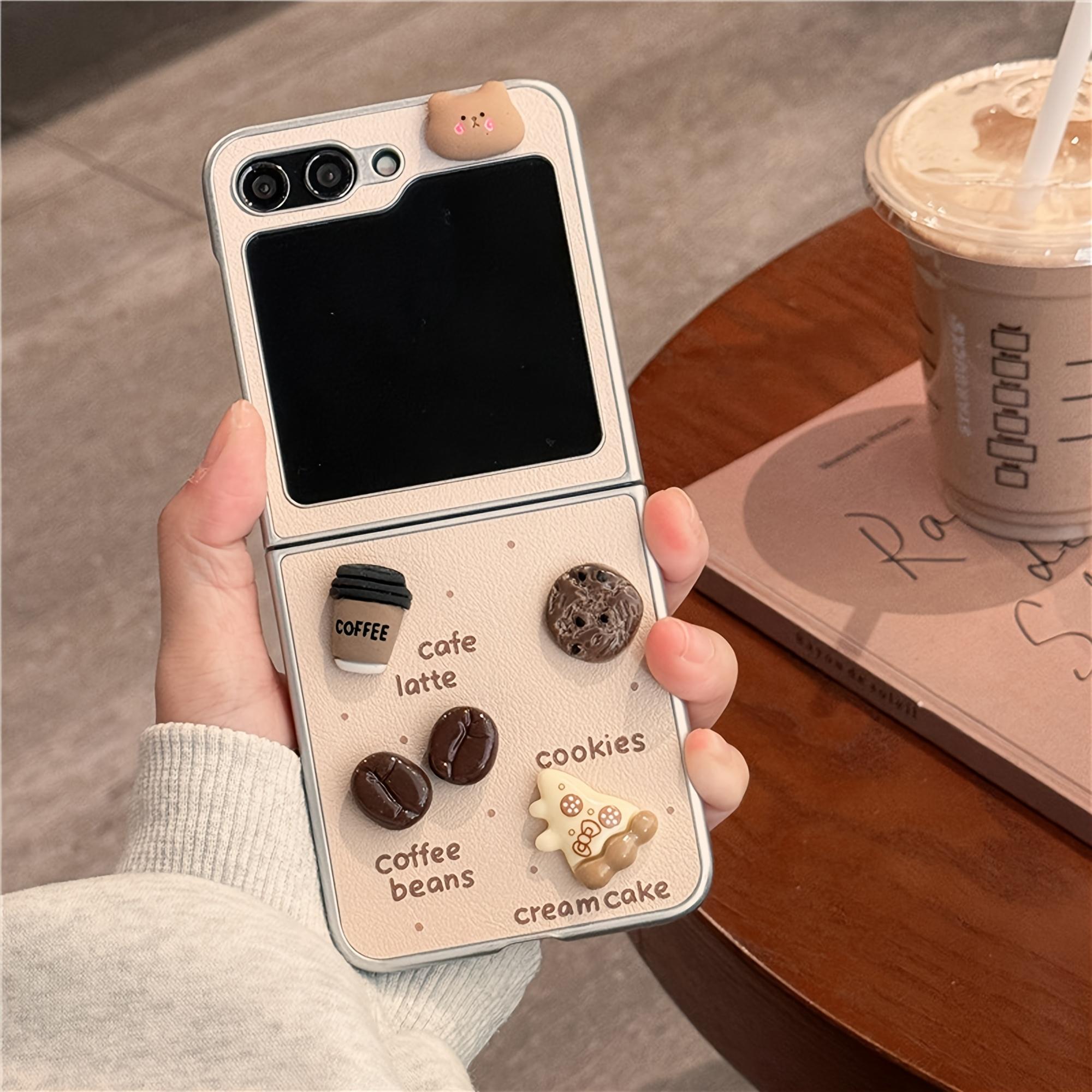

Новый складной чехол для телефона Little Fresh Plating Veneer Bear Coffee для Samsung Galaxy Z Flip 6 5 4 3 Galaxy Z Flip6