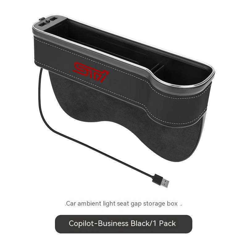 For Subaru STI Outback Brz Wrx Xv Ascent Forester Impreza Legacy Car Sewn Seat Gap Crevice Slot Storage Box light USB Charging