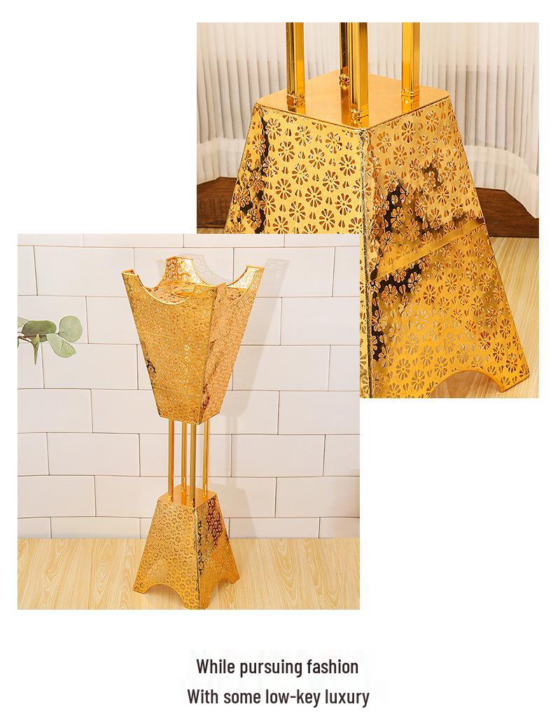 Luxury Golden Incense Burner: Gilded Square Charcoal Stand for Church and Home Use