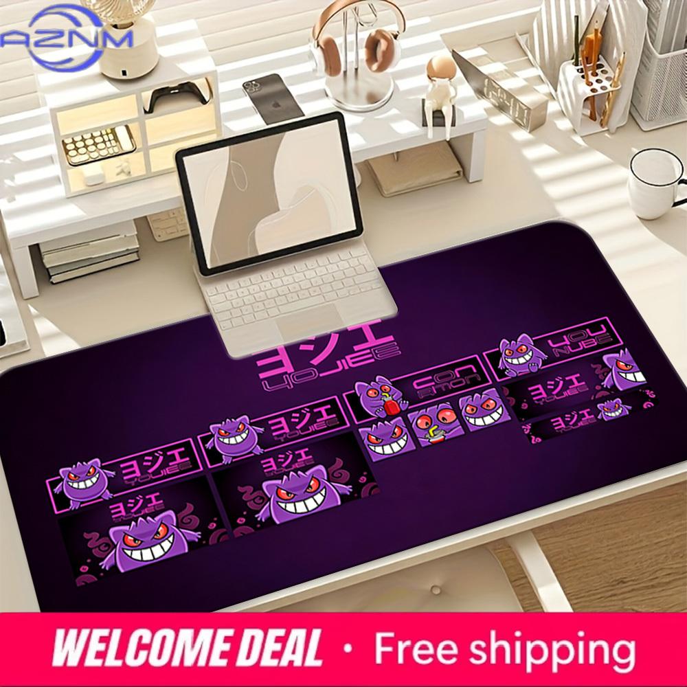 Neon Gengar Gaming Mouse Pad Large NonSlip Desk Mat 30x80x0.2cm