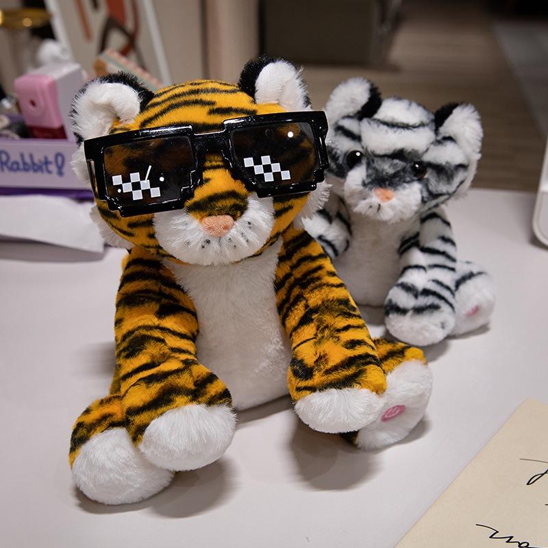 Simulation Cute Colorful Glowing Tiger Doll Plush Toy Doll Siberian Tiger Doll Rag Doll Gift