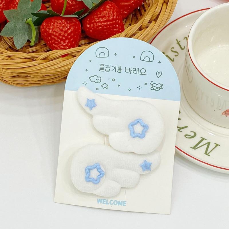 1 para Modny Klips do Włosów w Stylu Ins Pięcioramienna Gwiazda Skrzydło Uroczy Klips Krawędziowy Klips do Grzywki Spinki do Włosów Ozdoby Akcesoria Prezenty