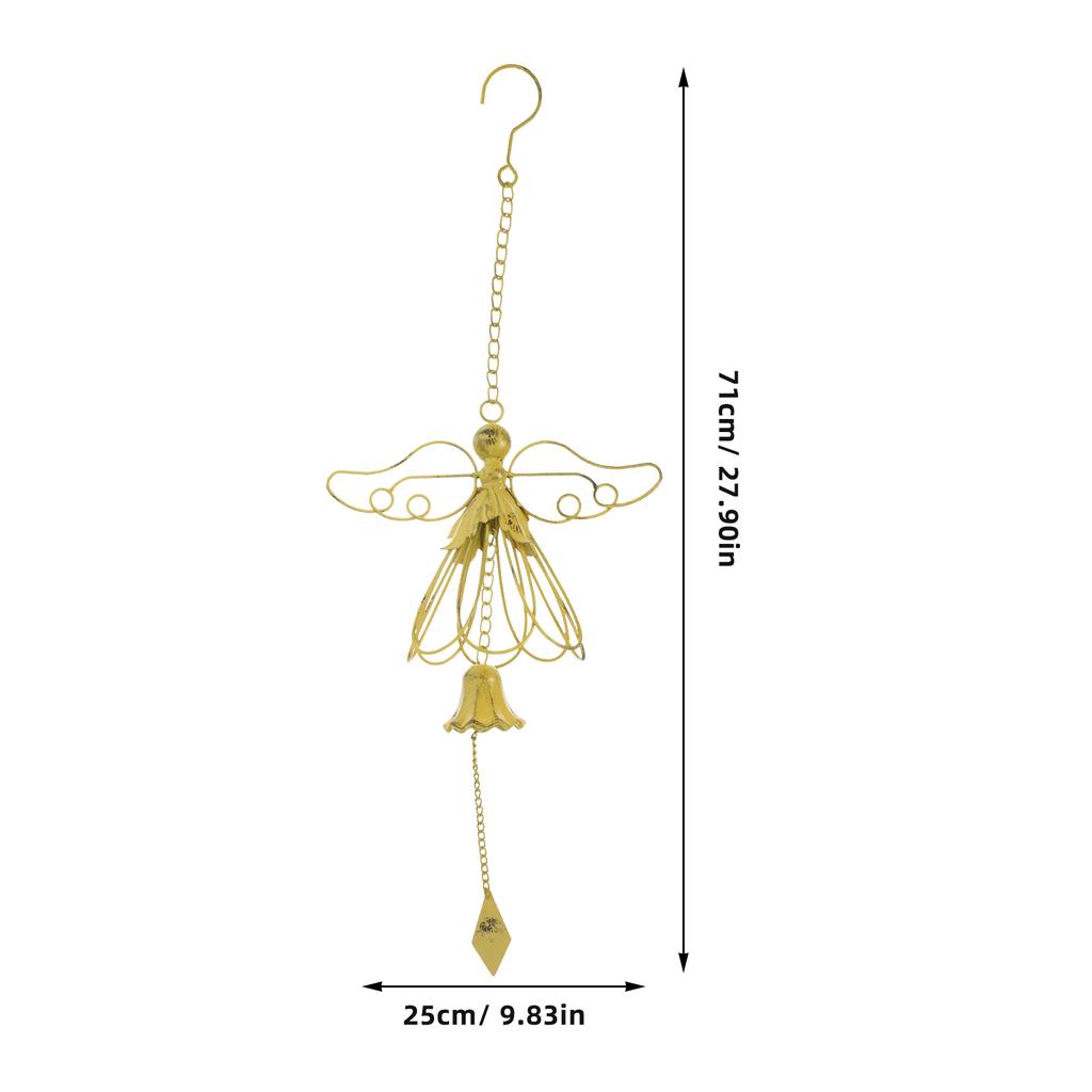Retro Wind Chime Decorative Cast Iron Bell for Gardens Patios Vintage Outdoor Hanging Chimes Good Luck Angel Sound