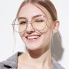 Übergroße runde Metall-Blaulichtfilter-Lesebrille für Damen und Herren, klare Gläser, Vintage-Brille, Presbyopie, Große Computerbrille