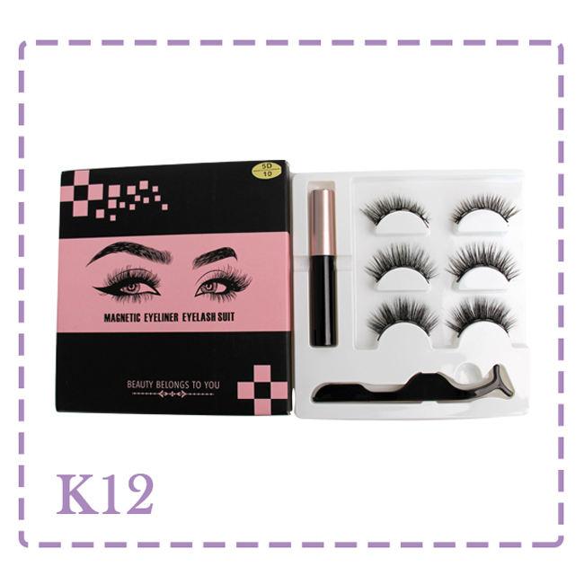 Private Label Magnetic Silk Eyelashes Custom Eyelash Magnetic Box 3D Mink Magnetic Eye Lashes Magnetic Eyeliner Set Travel Size