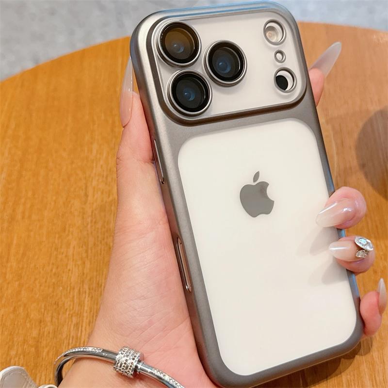 

New Shockproof Case Transparent Phone Case For iPhone 17 Pro Max 17Air Plating Frame Lens Film Protection Anti-fall Hard Clear Cover iPhone17 Pro Max