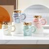 Creative Ice Cream Ceramic Cup Cone Mug with Lid High Value Water Cup Household Cup Event Gift