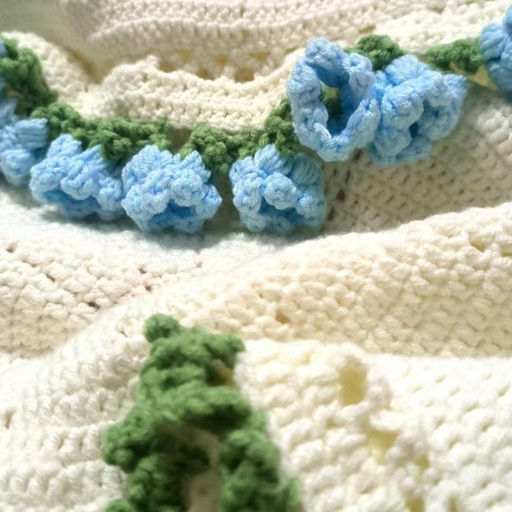 Fashion Knitted Flower Blanket Finished Flower Hugging Blanket Orchid Nap Blanket  Mother's Day
