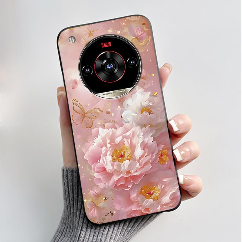 Printed Phone Case For ZTE Nubia Focus 2 Ultra 5G Funda Capa Soft Silicone Black Shell Cover Cute Flower Cartoon Casing Coque