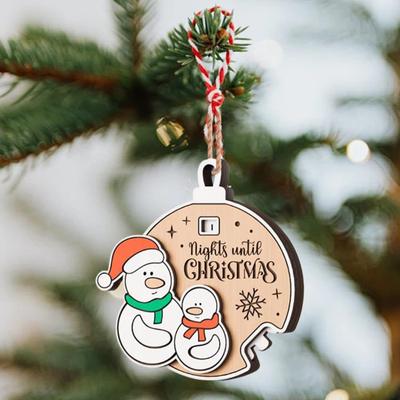 Xmas Countdown Sign Wooden Days Until Christmas Ornament Rustic Hanging Advent