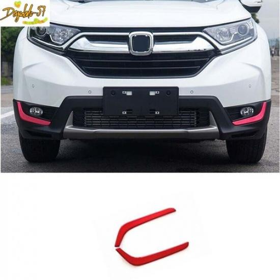 2xFront Fog Light Lamp Strip Trim ABS Red Car 2PCS For HONDA CR-V CRV 2017-
