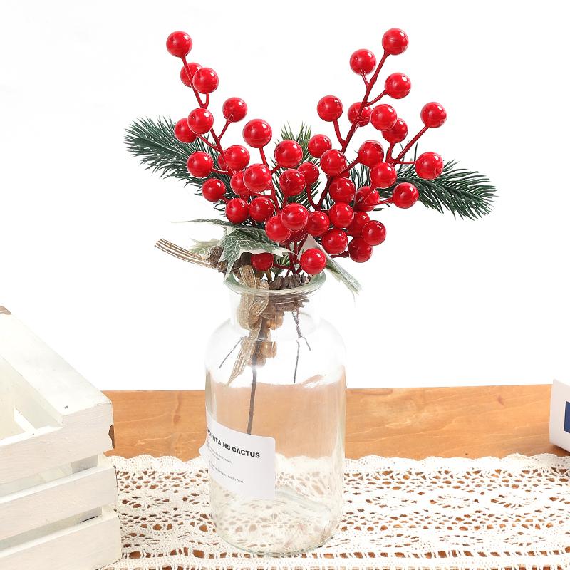 5/10Pcs Chritsmas Decoration Red Artificial Berry Chritsmas Tree Ornaments for Home Decor Navidad New Year 2025 Decor Accessory