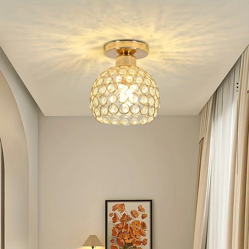 Modern Minimalist Crystal Bullseye Ceiling Light - Luxury Pendant for Living Room, Aisle, or Dining Area