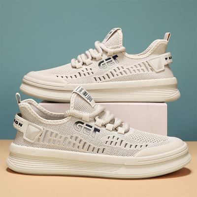 Summer Breathable Flying Woven Tide Shoes Hollow Sports Running Shoes Men'S Fashion Casual Shoes Summer Comfortable Single Shoes