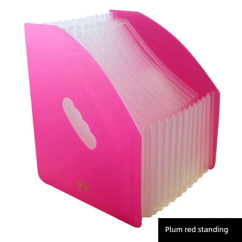 Office Rainbow Note Storage Box Retractable Folder