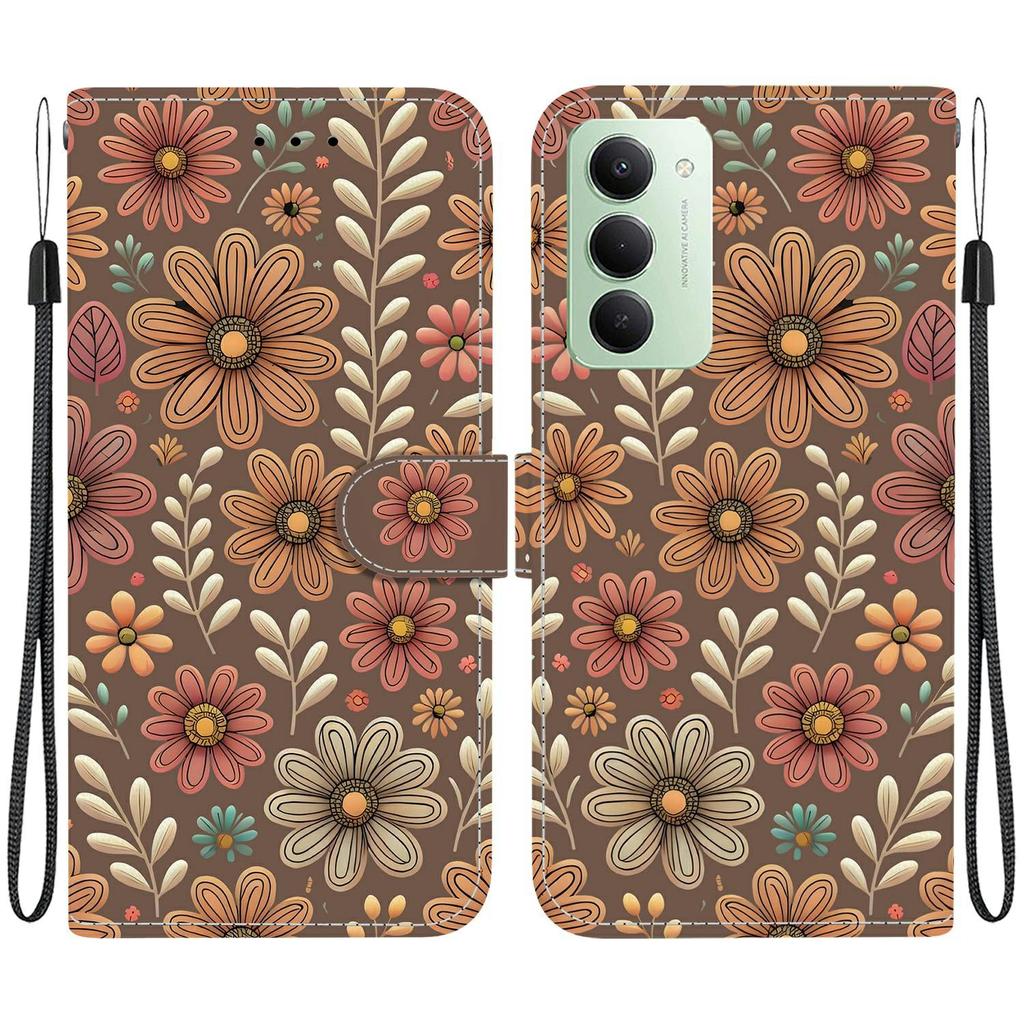 For Xiaomi Redmi 15 4G (EU) (171mm) Wallet Case Pattern Printing Leather Stand Phone Cover with Strap