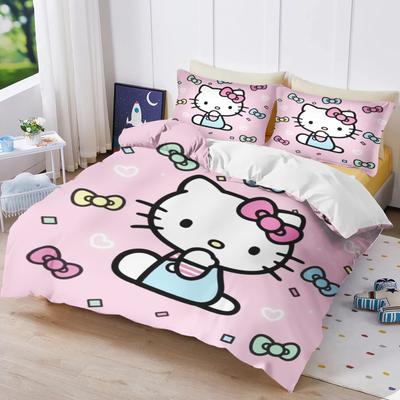 Hello Kitty Bedrucktes Schlafzimmer Bettwäsche Set Bettbezug Weihnachtsgeschenke Komfort Cartoon Mit Kissenbezug
