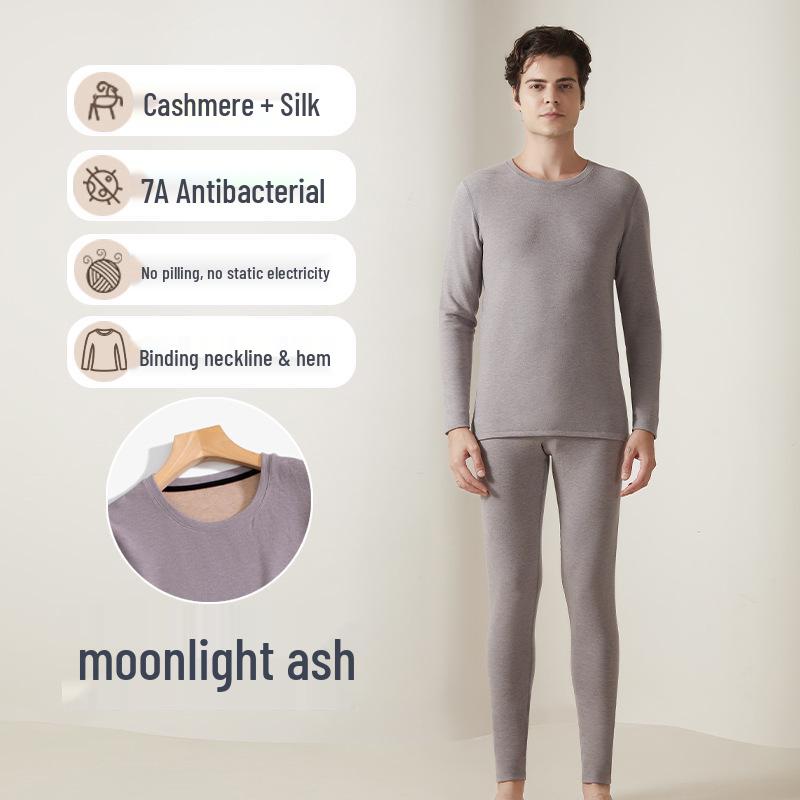 Herren- und Damen-Verdicktes Thermo-Unterwäsche-Set: Kaschmir Seide Samt Wolle für Herbst und Winter.