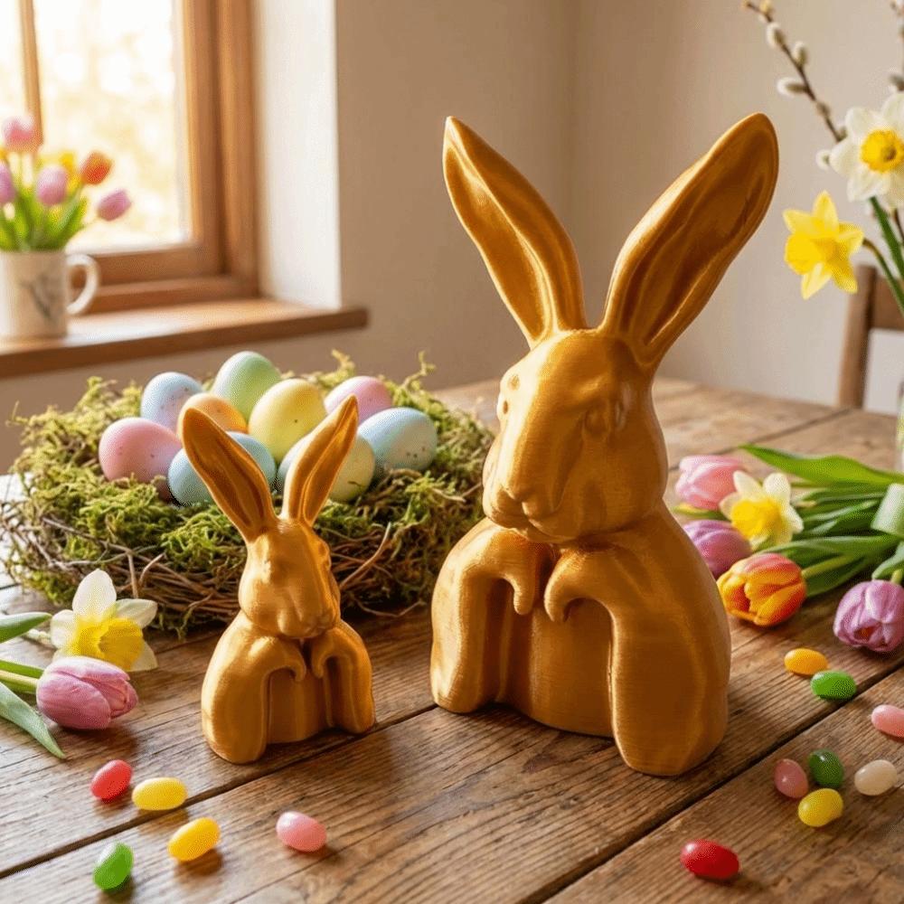 3D Printed Rabbit Figurine Modern Minimalist Easter Rabbit Bust Easter Decorations Home Decor