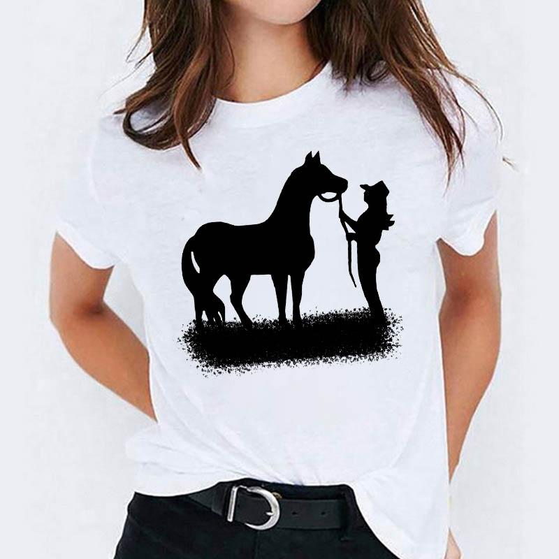 Summer Womens T-Shirts Fashion Retro Top Female Tshirt Oversize Clothes Animal Graphic White 90S Tee Shirt Femme