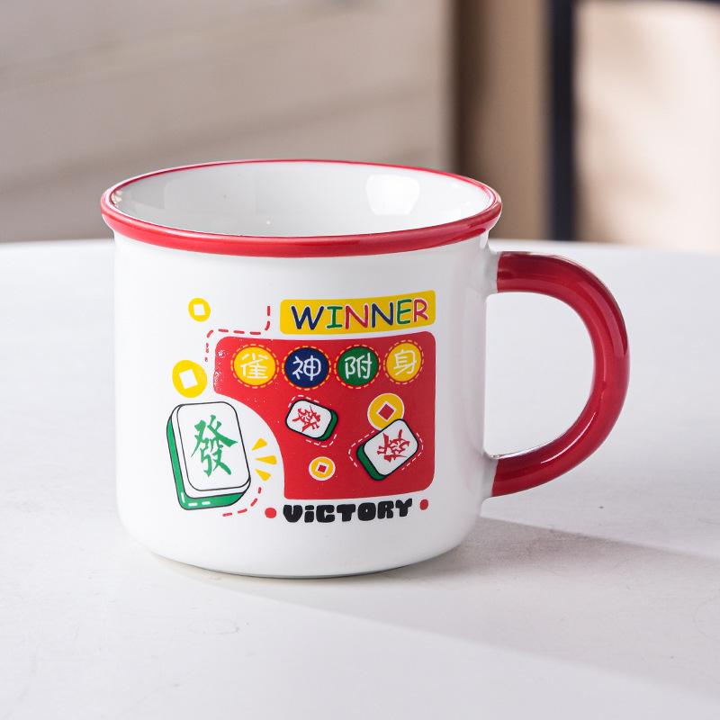 Retro High Value Ceramic Cartoon Cup Home Office Water Cup Cute Men and Women Coffee Cup Mug Gift