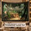 Floral Garden (513) Theme Personalized Tapestry Custom Name Text Wall Hanging Tapestry Home Background Decoration