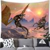Flying Dragon Tapestry Ancient Wild Animals Curtain Fire Breathing Dinosaur Castle Moon Decoration Bedroom Home