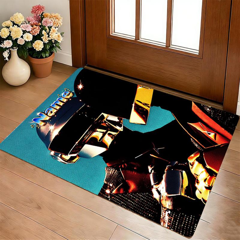 Custom Name Daft Punk Carpet Rug for Bedroom Living Room Home Sofa Decoration,Playroom Sofa Office Home Decor Game Large Decor Floor Mat