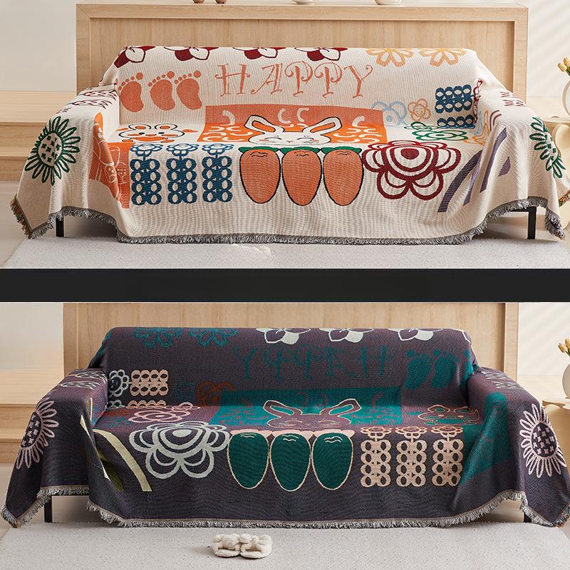 Nordic Ins Style Sofa Towel Winter Universal Cover Cloth Full Cover Sofa Cushion Cover Cover Blanket Single Three-Person Four Seasons Universal