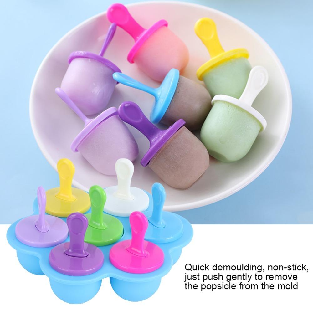 Reusable Silicone Popsicle Molds BPA Free DIY Mold Silicone Ice Cream Molds Household Kitchen синий