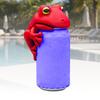 Frog Can Lid Lily Pad Cup Holder Set Reusable Soda Can Cover Secure Can Lids with Cup Holder Whimsical Drink Accessories