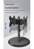 Dual Monitor Stand for 24/27/32/43 inch Screens with Perforated Desktop, Height Adjustment, and 360° Rotation