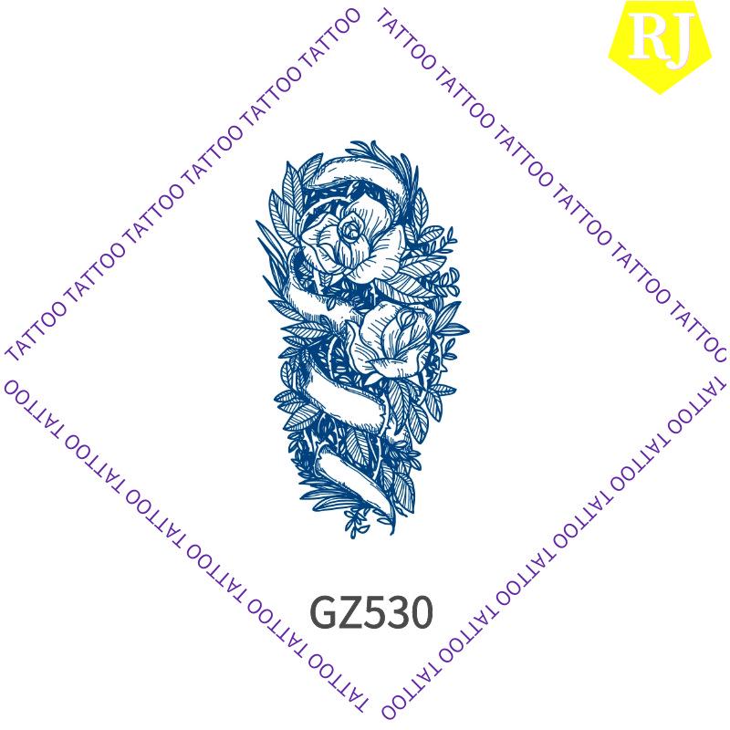 Waterproof Non-Reflective Full Arm Herbal Tattoo Stickers. 110x180mm