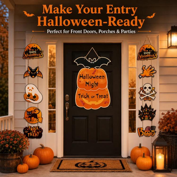 Halloween Trick-or-Treat Door and Window Hanging Decoration Kit