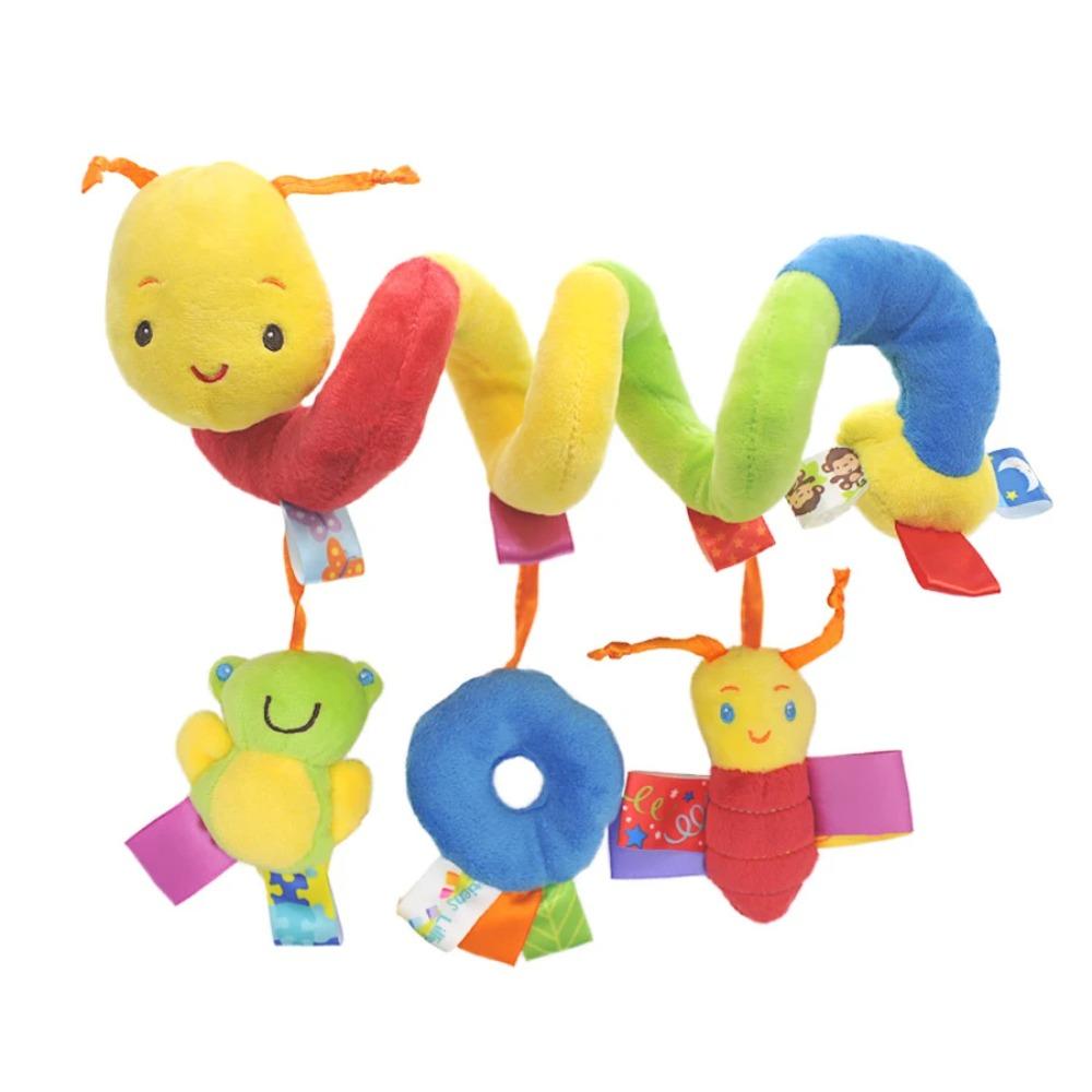 Newborns Spiral Hanging Activity Stroller Toy Baby Carseat Toy Black & White Lion Koala Rattle for Crib Mobile Sensory Toy Gift