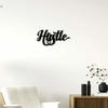 Hustle Metal Wall Sign Decorative Accent in Metal Art, Ideal for Living Room and Interior Decoration, Stylish Touch