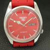 AUTOMATIC 7009A VINTAGE SEIKO 5 JAPAN MENS RED COLOR DIAL WATCH A701579-5 R206b-a701579